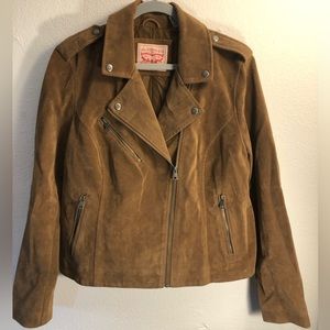 Brown faux suede amazing Levi’s moto jacket